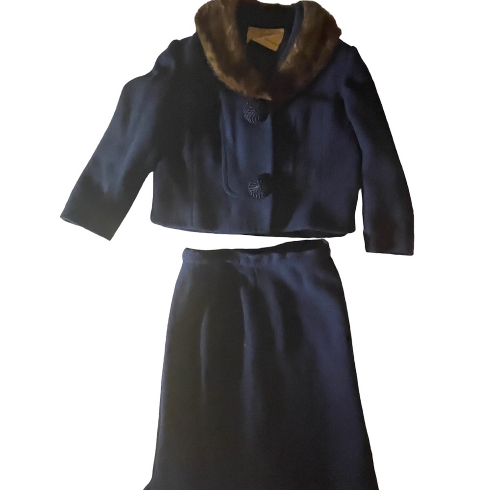 Vintage skirt and jacket Navy Blue set.